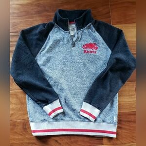 Roots Black and Gray Pullover with Red Logo